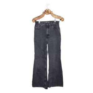 LEVI'S Jeans 70's High Flare Washed Black Zip Fly Bell Bottom Rigid Denim 26